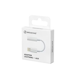  Адаптер Breaking, AUX 3.5мм - Lightning MFI (Белый) 