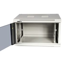  Шкаф коммутационный Lanmaster (TWT-CBWPG-6U-6X4-GY) 6U 600x400мм пер.дв.стекл 60кг серый 