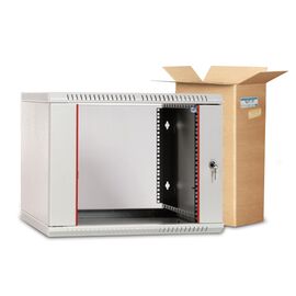  Шкаф коммутационный ЦМО ШРН-Э-18.500 18U 600x520мм пер.дв.стекл несъемн.бок.пан. серый 